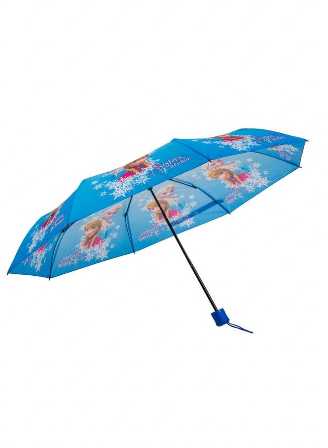 Yellow Bee Disney Printed Frozen Elsa & Anna Sisters Forever Umbrella with Snowflake Print for Girls, Blue, 7-14 Years - Image 3